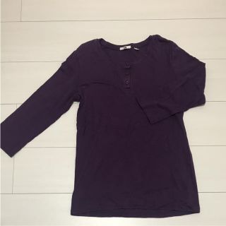 ユニクロ(UNIQLO)のユニクロ カットソー パープル(カットソー(長袖/七分))