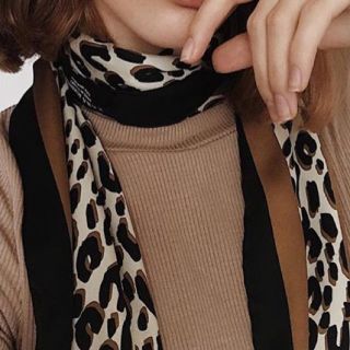 ザラ(ZARA)のZARA レオパード※ヒョウ柄 ストール スカーフ ターバン(バンダナ/スカーフ)