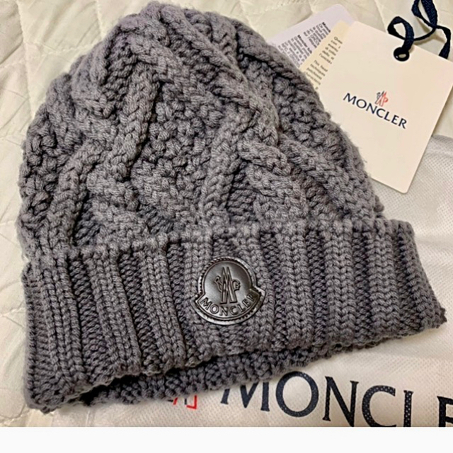 moncler ニット帽 グレー 美品