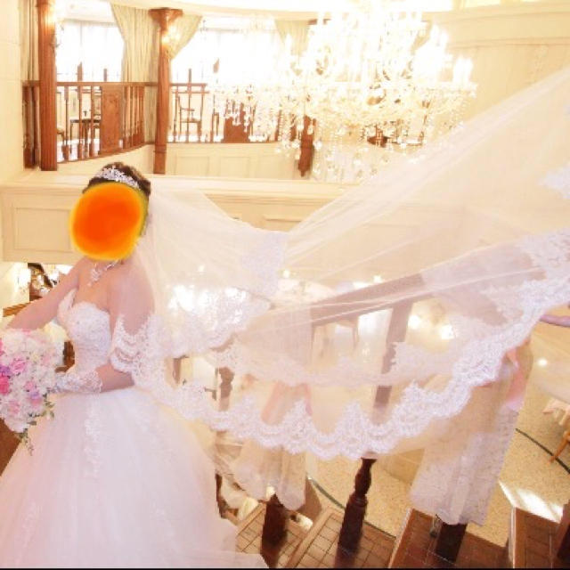 【最終値下げ】ウェディングベール 結婚式 挙式 刺繍 ハンドメイドのウェディング(ヘッドドレス/ドレス)の商品写真