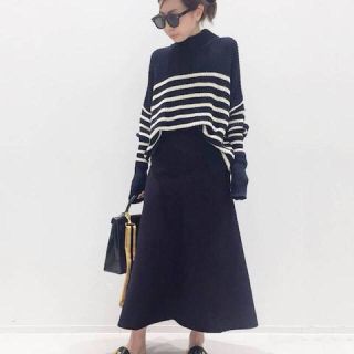 アパルトモンドゥーズィエムクラス(L'Appartement DEUXIEME CLASSE)の新品2点★アゼ Border knit／サーマルプルオーバー ネイビー(ニット/セーター)