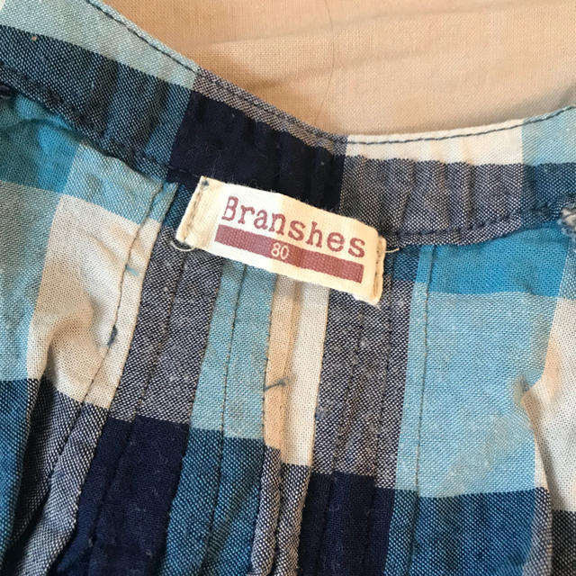 Branshes(ブランシェス)のBranshes 80 ブルー チェック 半袖  キッズ/ベビー/マタニティのベビー服(~85cm)(ワンピース)の商品写真