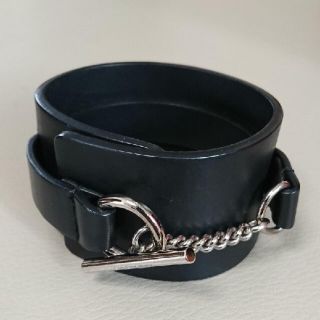 ディオールオム(DIOR HOMME)の定価【45000円】DIOR HOMME チェーンレザーブレスレット(ブレスレット)