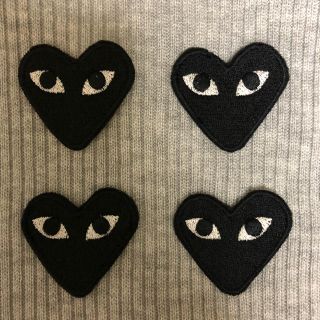 コムデギャルソン(COMME des GARCONS)の＊ギャルソン風 アイロンワッペン＊ ハート黒4枚セット(各種パーツ)