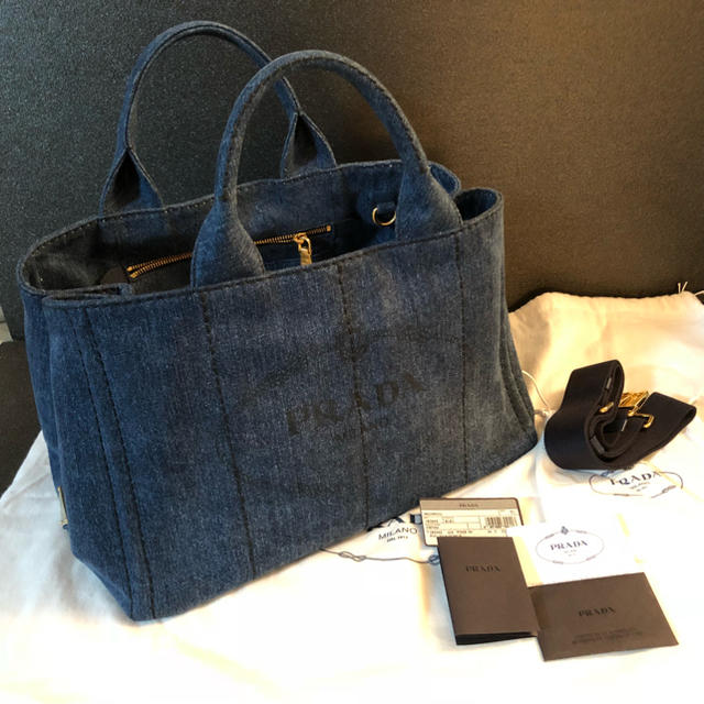 PRADA - お値下げ♡ 超美品  送料込 プラダ カナパ M デニム