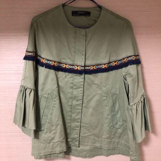 ザラ(ZARA)のZARA ザラ フリンジ カーキ ブルゾン(ブルゾン)