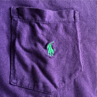 ポロラルフローレン(POLO RALPH LAUREN)の90s POLO ポロラルフローレン ポケットTシャツ ビンテージ M 紫(シャツ)