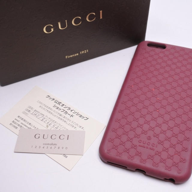 スマホ ケース レザー 、 Gucci - GUCCI グッチ　携帯ケース　IPHONE6 PLUS ピンク調　箱付き　中古の通販 by ごとく's shop｜グッチならラクマ