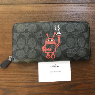 コーチ(COACH)のCOACH キースへリングコラボ チャコール×ブラック 長財布 F87105(長財布)