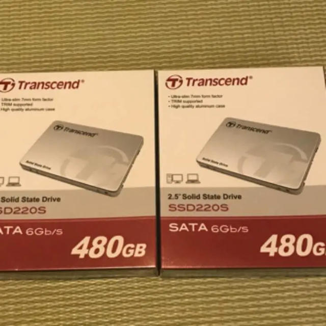 Transcend(トランセンド)のSSD 480GB トランセンド製 TS480GSSD220S 2本セット スマホ/家電/カメラのPC/タブレット(PCパーツ)の商品写真