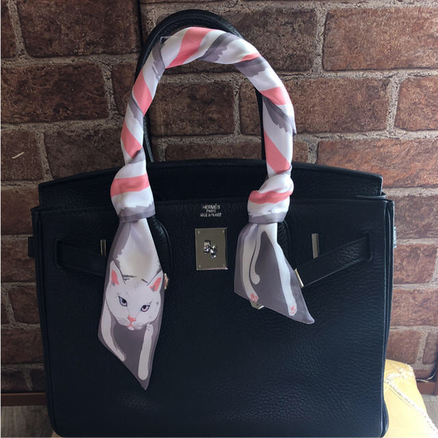 ミニ猫ツイリースカーフ2本セット エルメス好きさん レディースのファッション小物(バンダナ/スカーフ)の商品写真