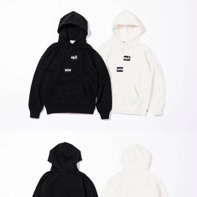 supreme cdg box logo hooded sweatshirt