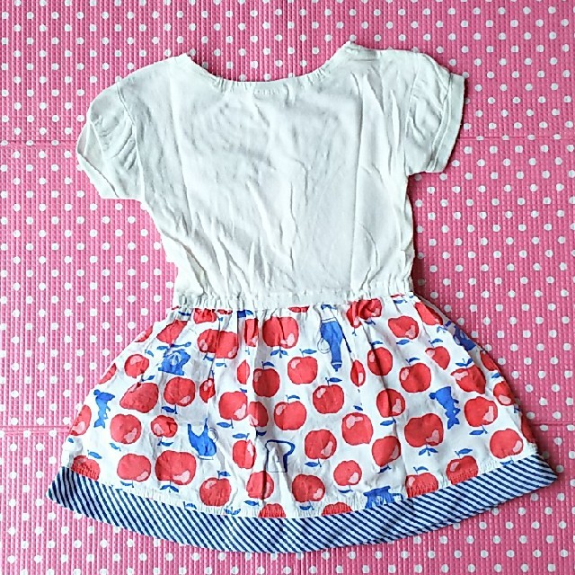 Petit jam(プチジャム)のプチジャム☆ワンピース☆りんご☆アイス☆90cm キッズ/ベビー/マタニティのキッズ服女の子用(90cm~)(ワンピース)の商品写真