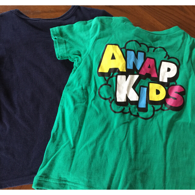 ANAP Kids(アナップキッズ)のチビＴシャツ  ネイビー・グリーン 110㎝ セット キッズ/ベビー/マタニティのキッズ服女の子用(90cm~)(Tシャツ/カットソー)の商品写真