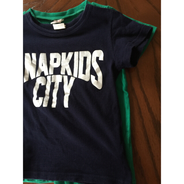 ANAP Kids(アナップキッズ)のチビＴシャツ  ネイビー・グリーン 110㎝ セット キッズ/ベビー/マタニティのキッズ服女の子用(90cm~)(Tシャツ/カットソー)の商品写真