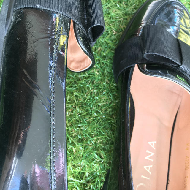 DIANA(ダイアナ)のダイアナ フラットシューズ ローファー 23.5 リボン ブラック レディースの靴/シューズ(ローファー/革靴)の商品写真