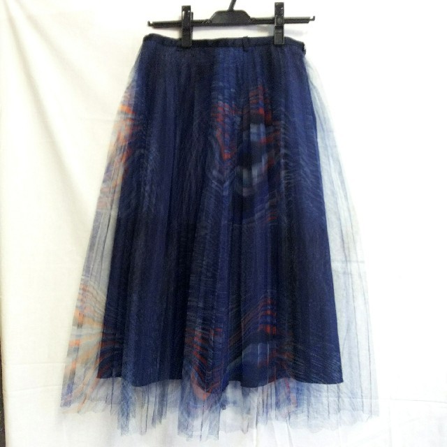 Sensounico(センソユニコ)のプリントチュールのプリーツスカート レディースのスカート(ひざ丈スカート)の商品写真