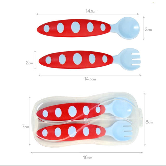 お出かけベビースプーン×フォーク （ケース付き） キッズ/ベビー/マタニティの授乳/お食事用品(スプーン/フォーク)の商品写真