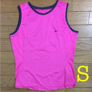 ナイキ(NIKE)の☆値下げ☆NIKE ランニングトップス ネイビー×ピンク S(ウェア)