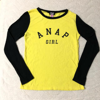 アナップキッズ(ANAP Kids)のANAPGIRL ラグラン ロンT イエロー アナップガール 150 160(Tシャツ/カットソー)