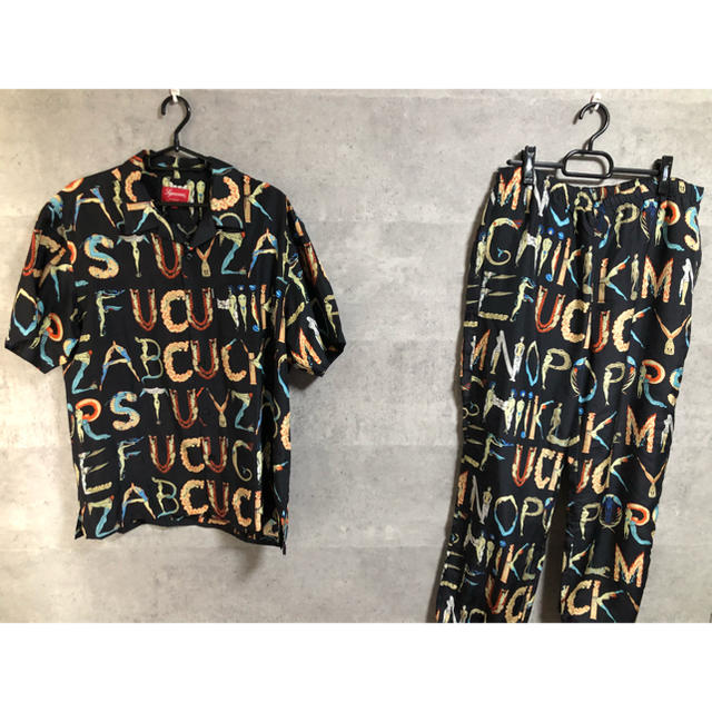 supreme 18ss alphabetsilkpant L - その他