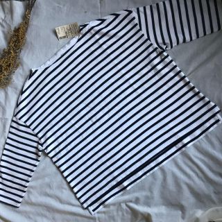 ムジルシリョウヒン(MUJI (無印良品))の♡新品♡無印良品 ボーダー ロング カットソー Tシャツ(カットソー(長袖/七分))