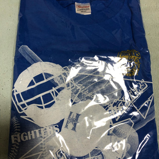 北海道日本ハムファイターズ(ホッカイドウニホンハムファイターズ)の日本ハム BＡSEBＡL L Tシャツ ブルー  Lサイズ　クリアファイル付き メンズのトップス(Tシャツ/カットソー(半袖/袖なし))の商品写真