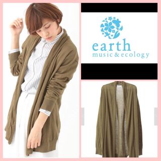 アースミュージックアンドエコロジー(earth music & ecology)のネスサン様専用❗️薄手カーディガン    カーキ(カーディガン)