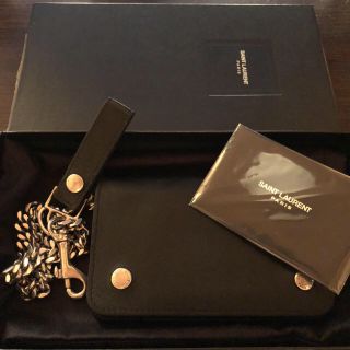 サンローラン(Saint Laurent)のサンローラン チェーン ウォレット 財布 デニム リングブーツ シャツ テディ(折り財布)