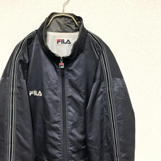 フィラ(FILA)の【90s】FILA ロゴ ナイロンジャケット メンズ L 廃盤 グレー 古着(ナイロンジャケット)