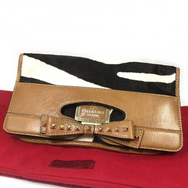 VALENTINO - 美品 ヴァレンティノ ロックスタッド クラッチ バッグ SE44