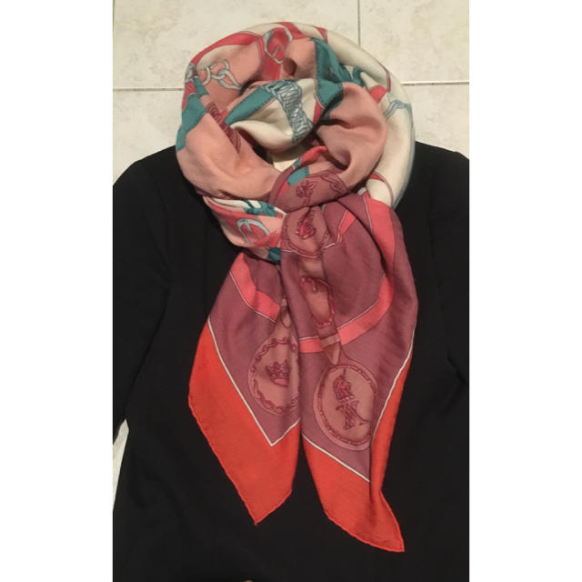 Hermes - エルメス スカーフ カシミア シルク 140サイズ 素敵ピンク&グリーンの通販 by rana's shop ｜エルメスならラクマ
