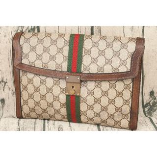 グッチ(Gucci)の良品　70年代 オールドグッチ 縦型シェリーライン クラッチ 金具(クラッチバッグ)