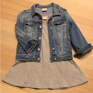 ザラキッズ(ZARA KIDS)のザラキッズデニムジャケット&ワンピース104サイズ(ジャケット/上着)