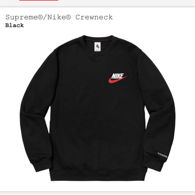 supreme nike crew neck black 黒 small sのサムネイル