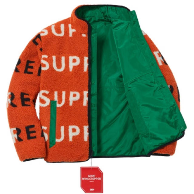 Supreme(シュプリーム)のsupreme Reversible Logo Fleece Jacket メンズのジャケット/アウター(ダウンジャケット)の商品写真