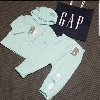 ベビーギャップ(babyGAP)の60 クマ耳パーカー&パンツ　リバーシブル(カーディガン/ボレロ)