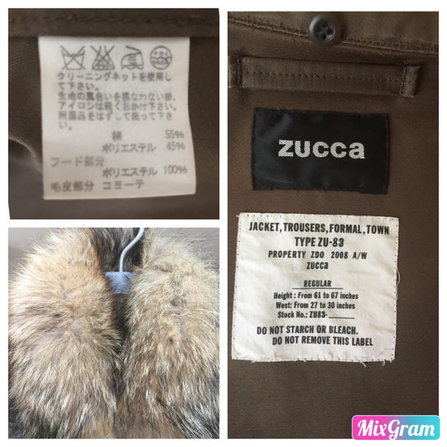 ZUCCa(ズッカ)のZucca ズッカ ミリタリージャケット 取外し可能ファー付き レディースのジャケット/アウター(ミリタリージャケット)の商品写真