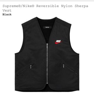 シュプリーム(Supreme)のsupreme nike Sherpa Vest 黒 M(ベスト)