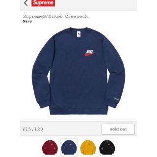 シュプリーム(Supreme)の【M】Supreme Nike Crewneck(スウェット)