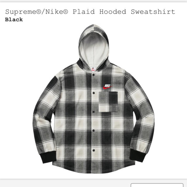 Supreme×NIKE plaid hooded sweatshirt