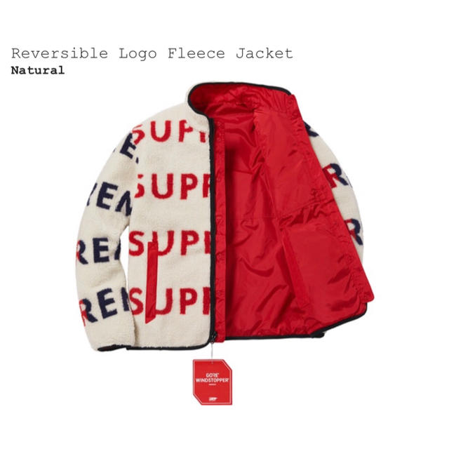 Supreme Reversible Logo Fleece Jacket 白M 1