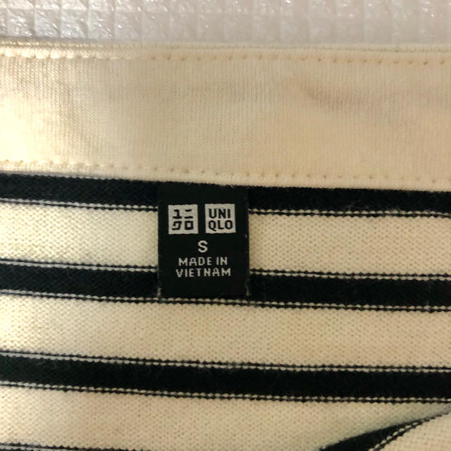 UNIQLO(ユニクロ)のUNIQLO ボーダーカットソー 七分袖 レディースのトップス(カットソー(長袖/七分))の商品写真