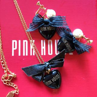 ピンクハウス(PINK HOUSE)のお値下げ中❣️ハートネックレス&イヤリングセット🎀(ネックレス)