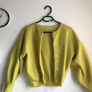 ドットアンドストライプスチャイルドウーマン(Dot&Stripes CHILDWOMAN)の【DotandStripes】カーディガン イエロー(カーディガン)