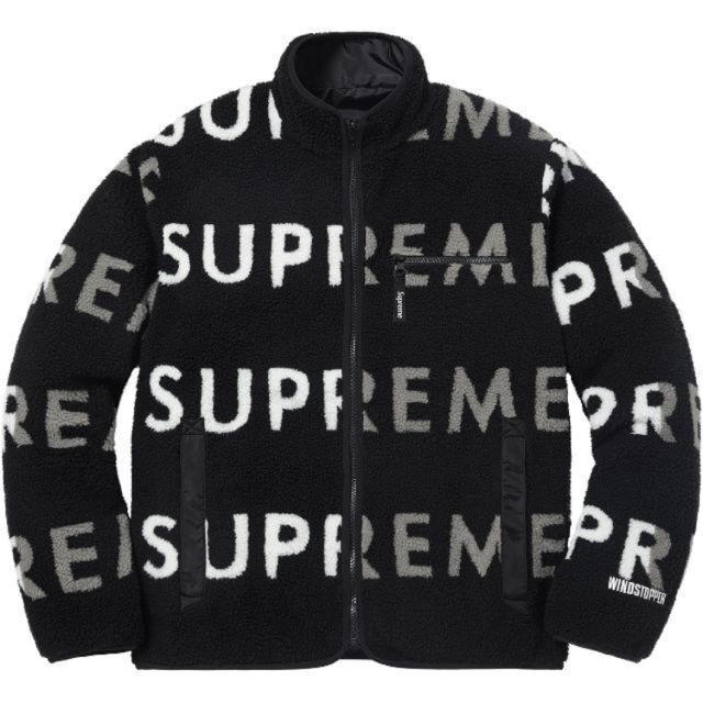 supreme Reversible Logo Fleece 黒 M