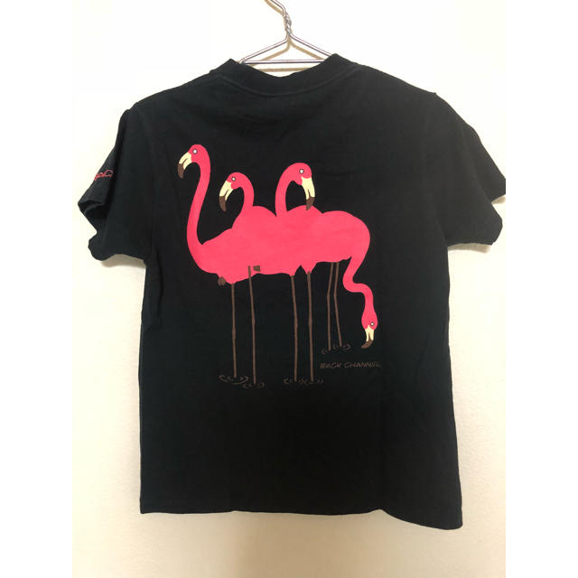 Back Channel(バックチャンネル)の黒T  ピンクフラミンゴ レディースのトップス(Tシャツ(半袖/袖なし))の商品写真