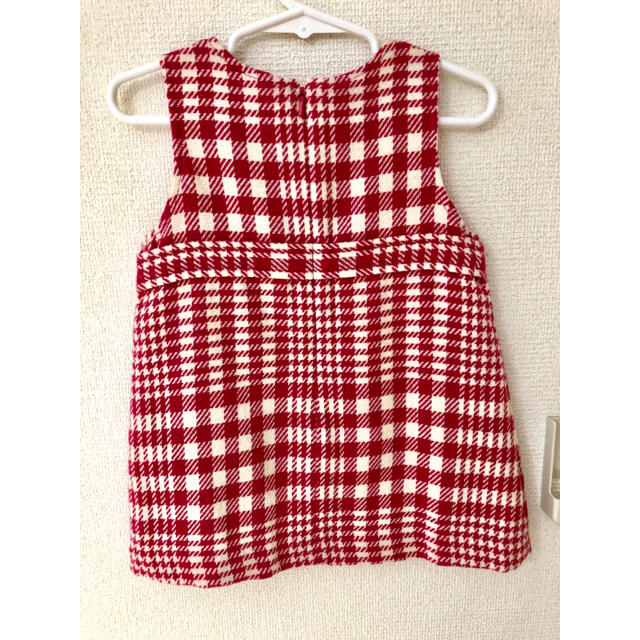 TOMMY HILFIGER(トミーヒルフィガー)のTommy Hilfiger ピンク千鳥柄ワンピース(12-18M) キッズ/ベビー/マタニティのキッズ服女の子用(90cm~)(ワンピース)の商品写真