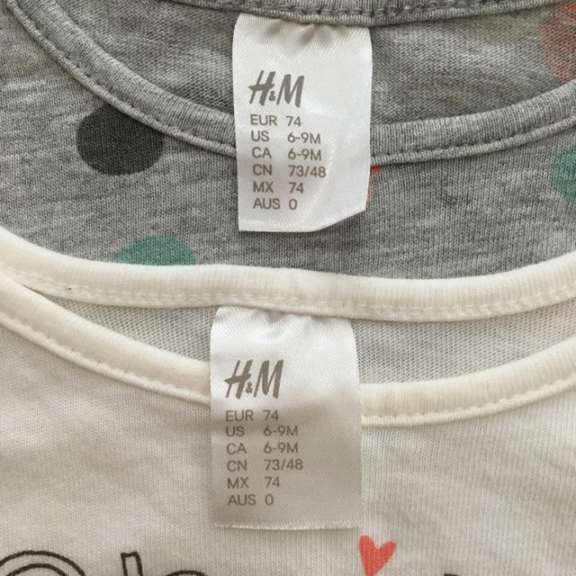 H&M(エイチアンドエム)の女の子 長袖  70 H&M キッズ/ベビー/マタニティのベビー服(~85cm)(Ｔシャツ)の商品写真