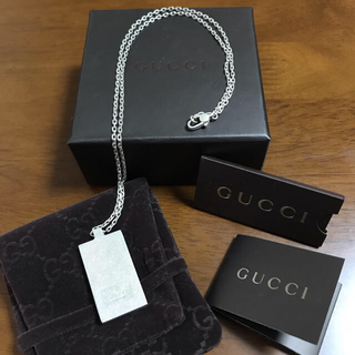 グッチ(Gucci)のGUCCI グッチ 正規品 ネックレス プレート シルバー 925(ネックレス)